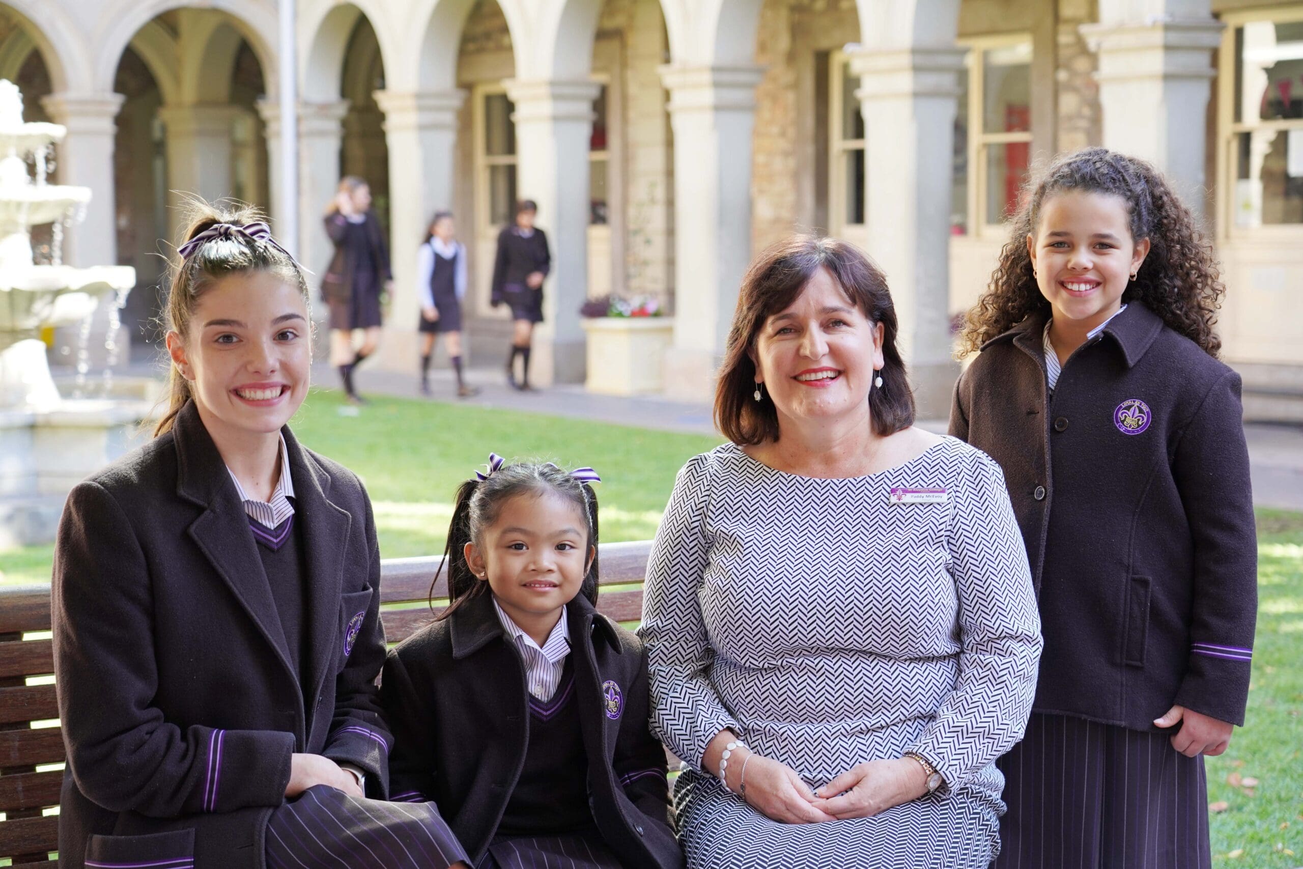 Principal Paddy McEvoy with students